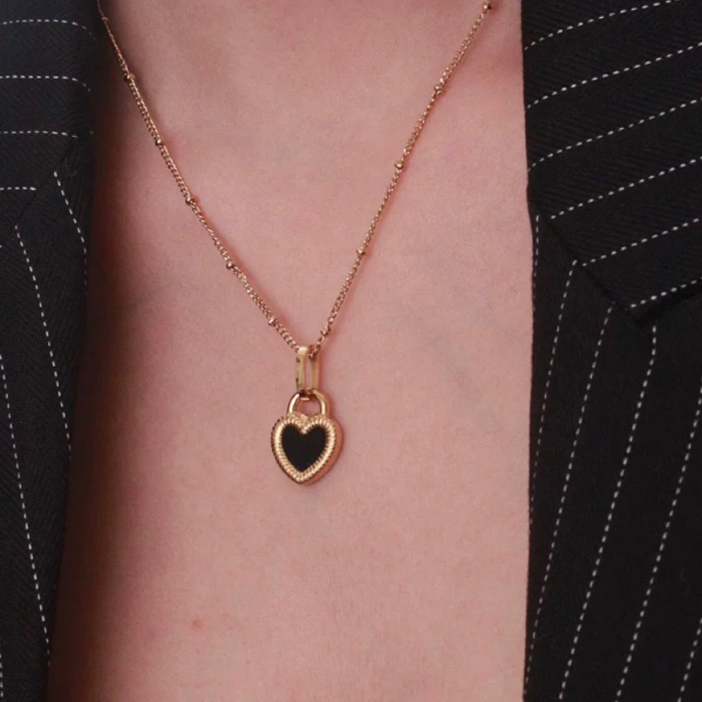 Double Sided Heart Pendant Necklace