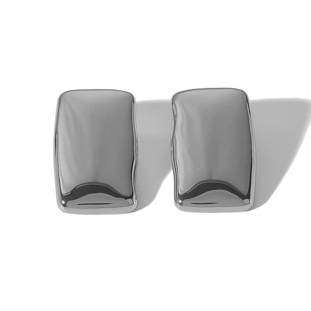 Rectangular Irregular Metallic Earrings