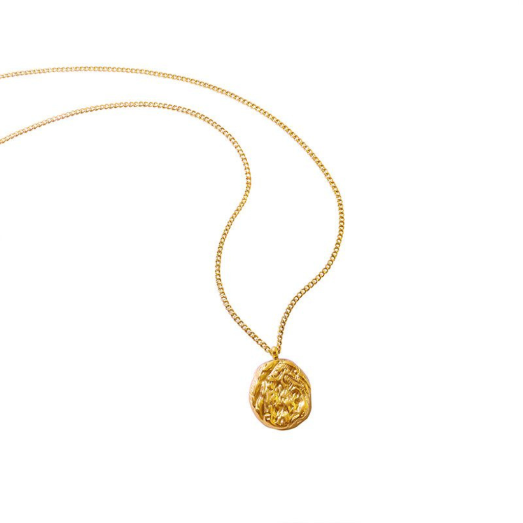 Textured Coin Necklace – LESS MORE - Main Image