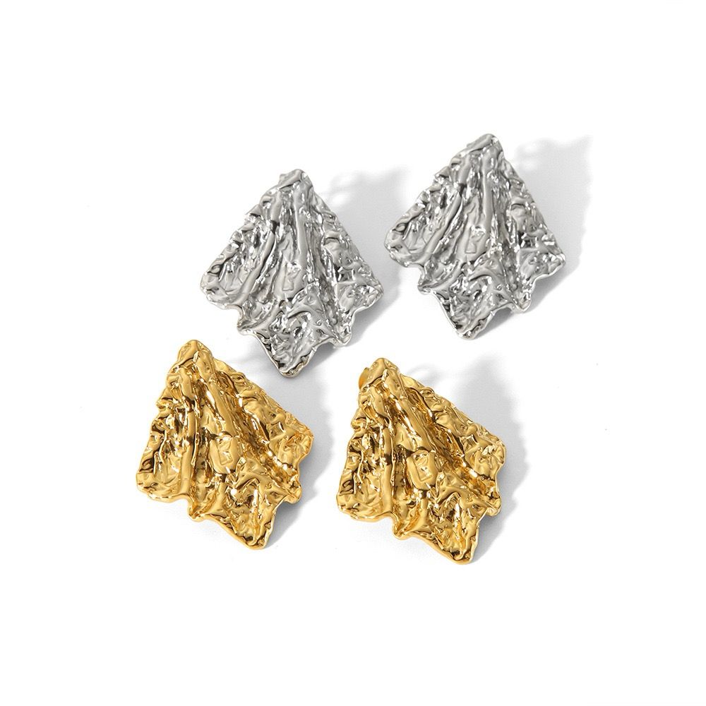 Textured Leaf Statement Earrings