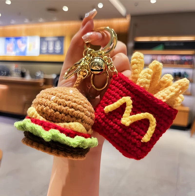 Handmade Crochet Food Keychain