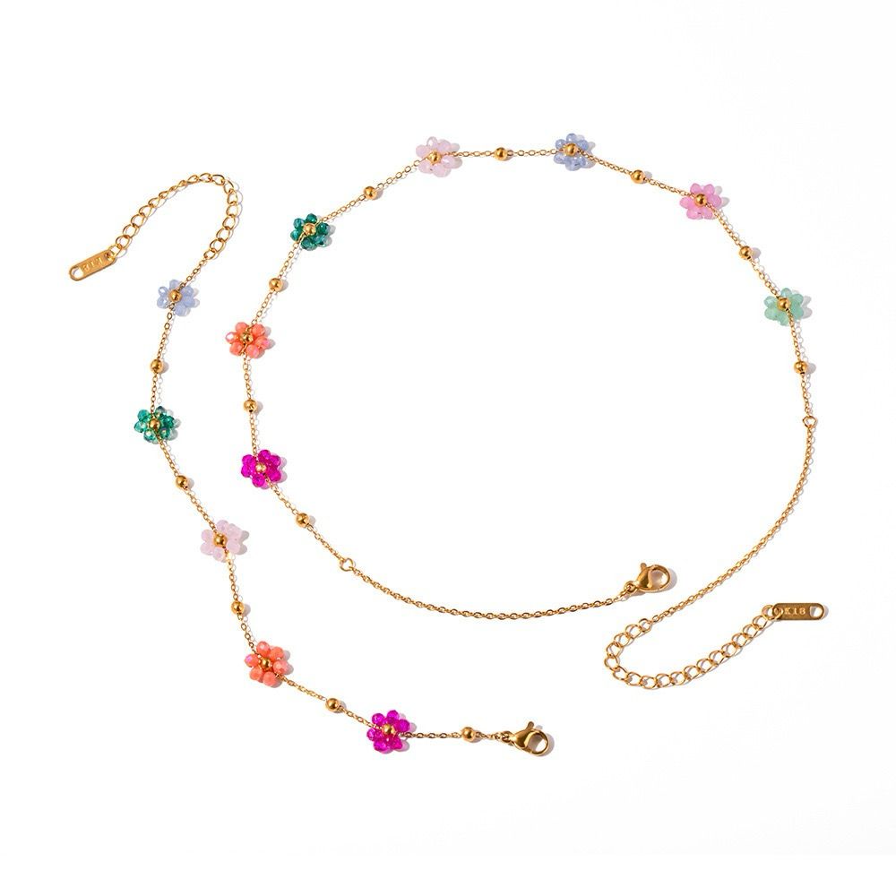 Multicolor Floral Charm Necklace