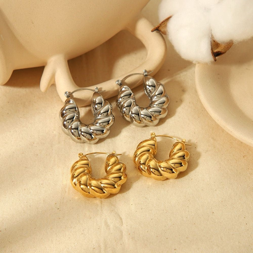 Luxe Twisted Hoop Earrings