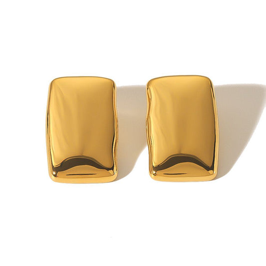 Rectangular Irregular Metallic Earrings