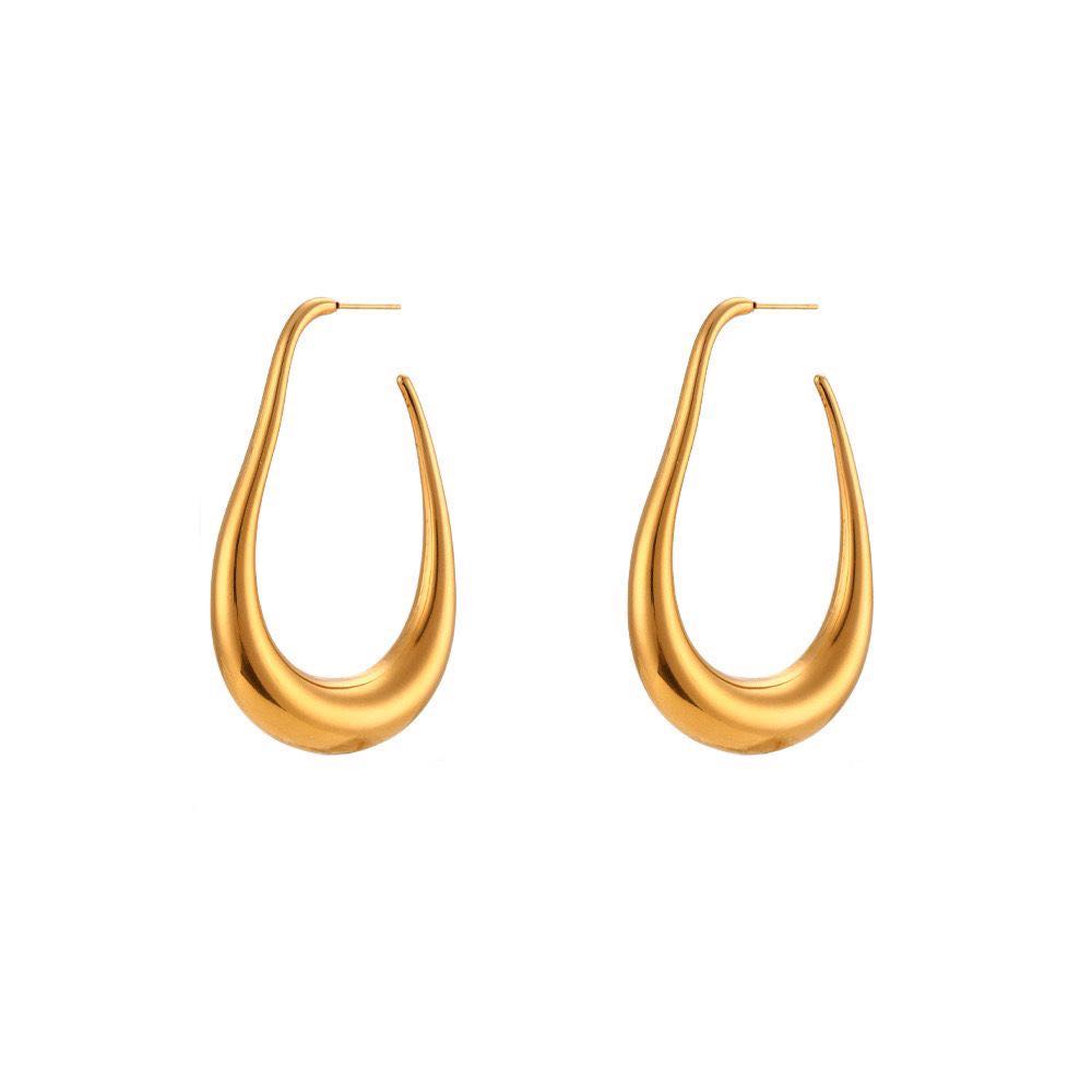 Geometric Chunky U Shaped Hoop Earrings