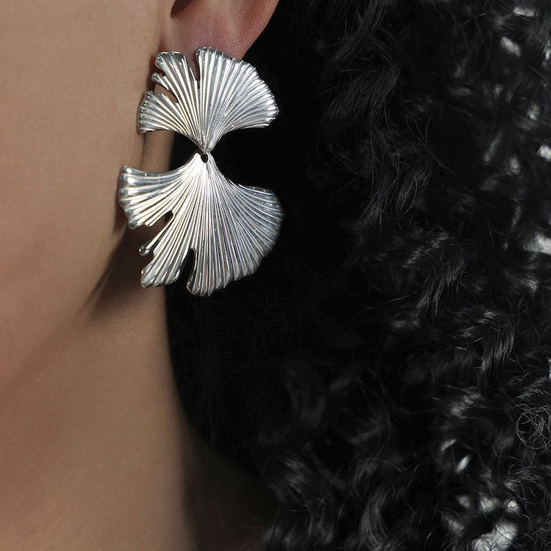 Fall Gingko Leaf Stud Earrings