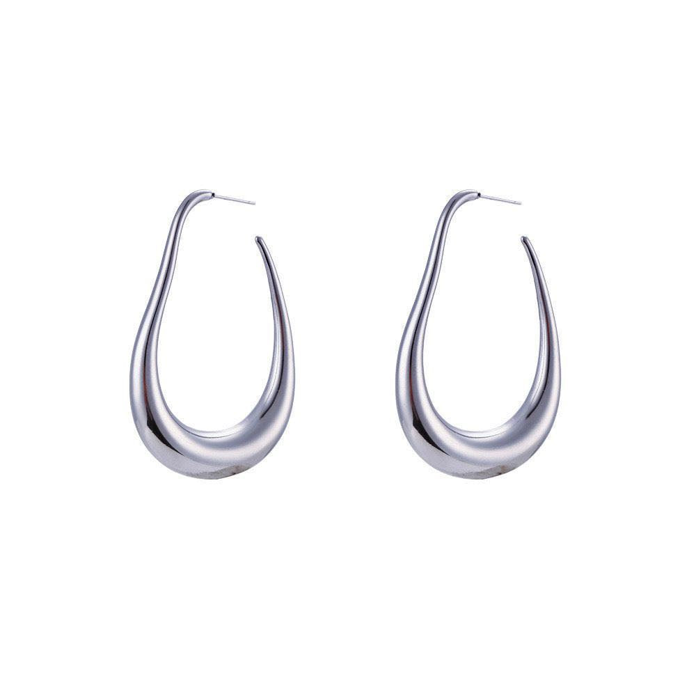 Geometric Chunky U Shaped Hoop Earrings