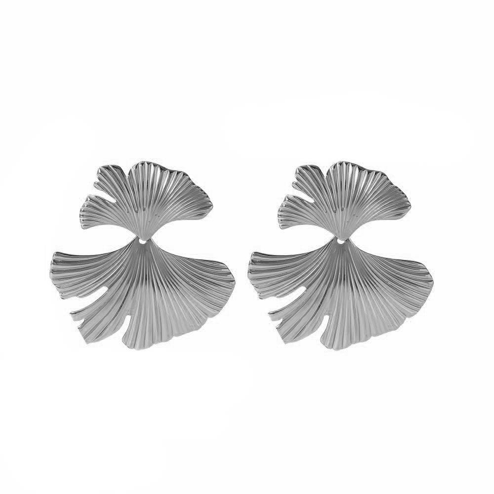 Fall Gingko Leaf Stud Earrings