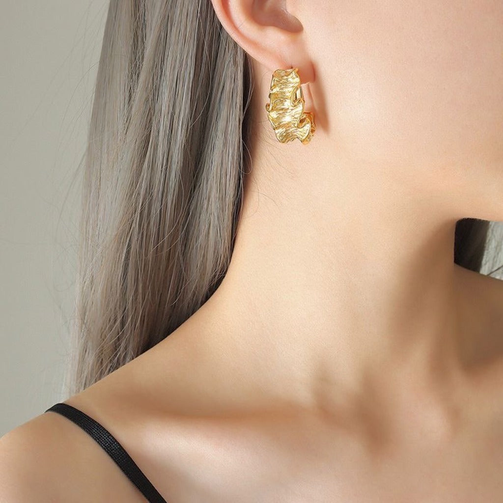 Ruffle Irregular Hoop Earrings