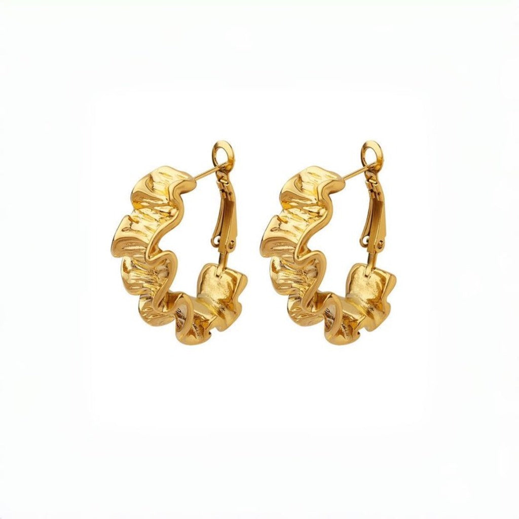 Ruffle Irregular Hoop Earrings