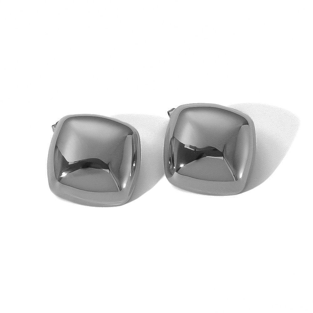 Square Chunky Metallic Dome Earrings