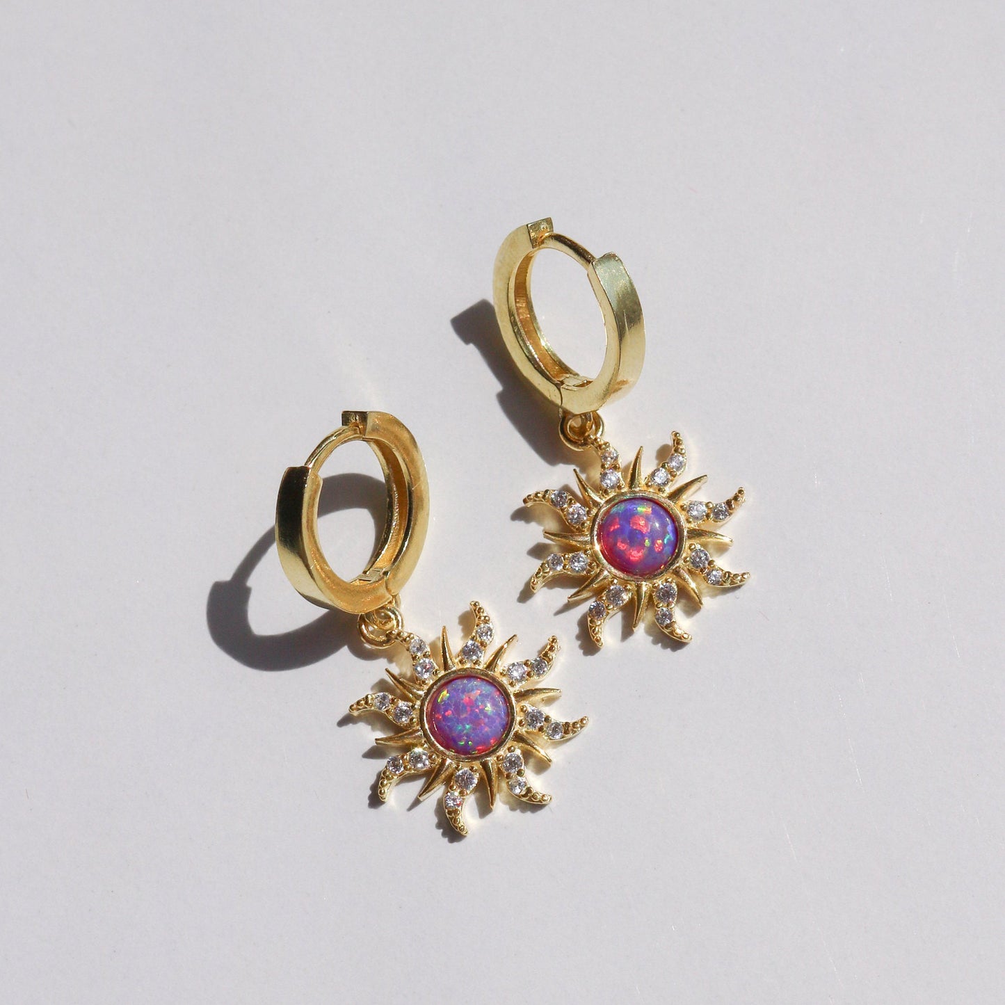 Radiant Sun Opal Earrings