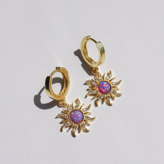 Radiant Sun Opal Earrings