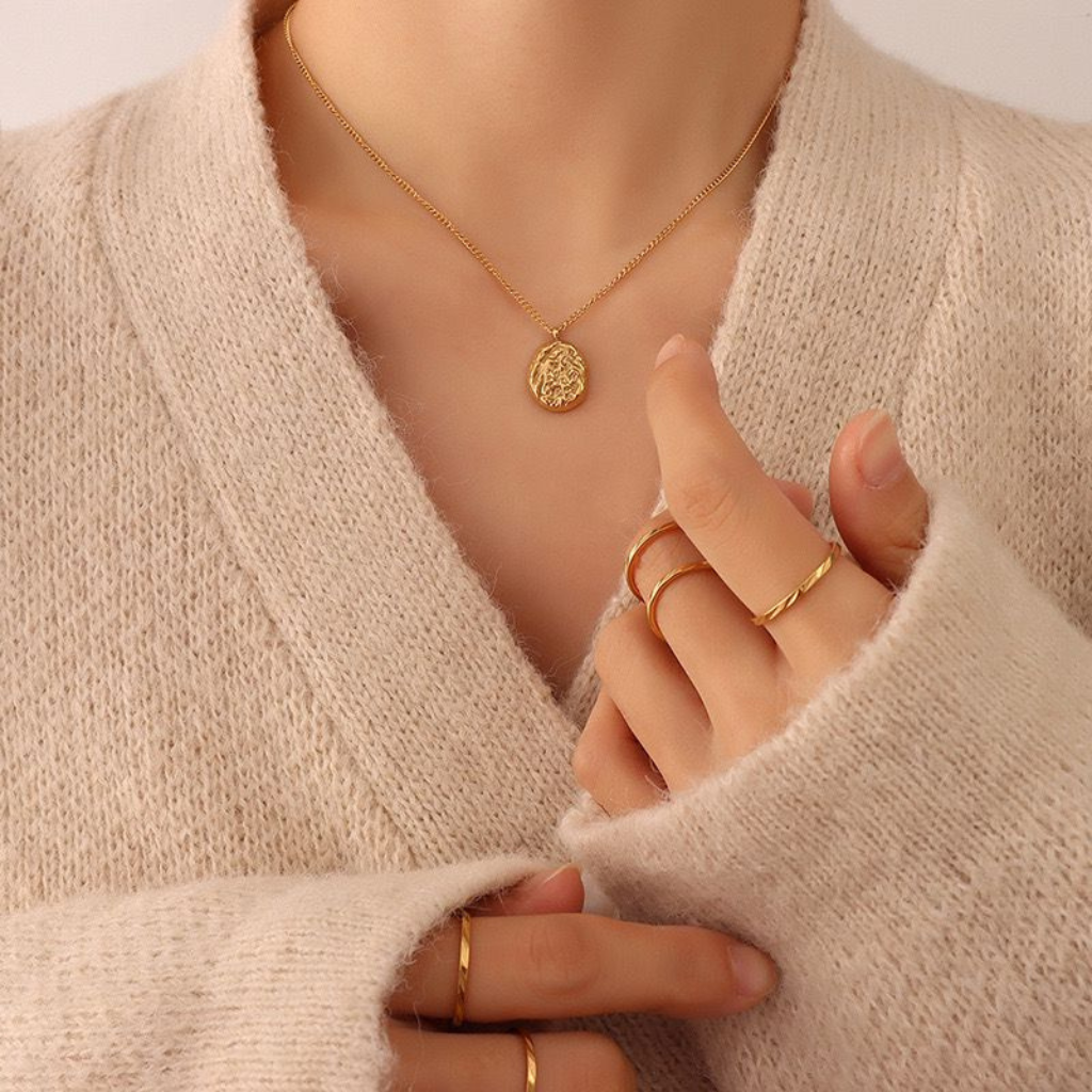 Textured Coin Necklace