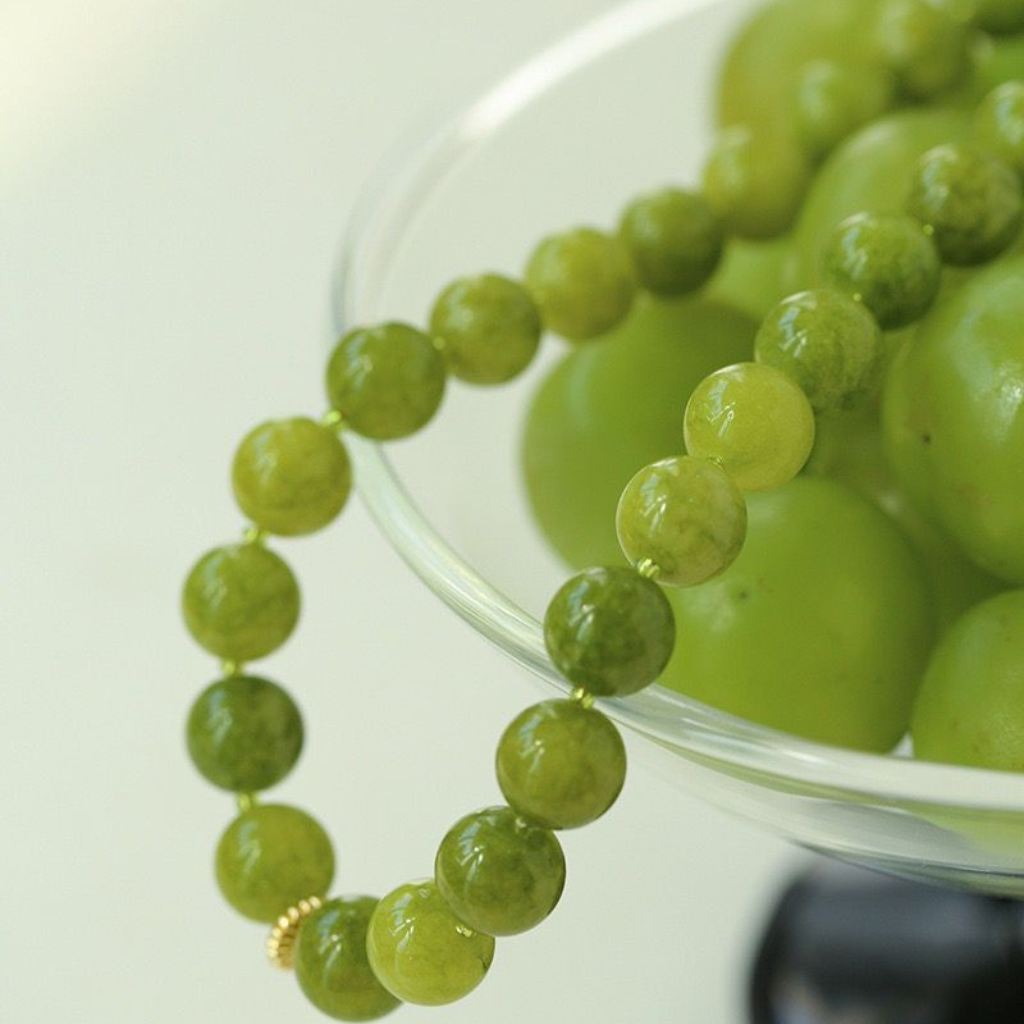 Statement Natural Stone Necklace Green Agate