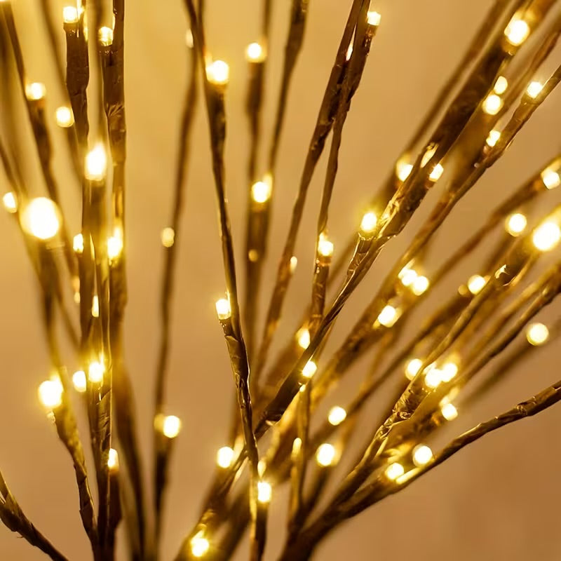 2-Piece Birch Twig LED Lights Set – Battery-Powered, 40 LEDs, Perfect for Home & Romantic Décor