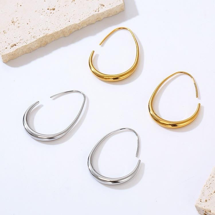 Drop Half Hoop Earrings