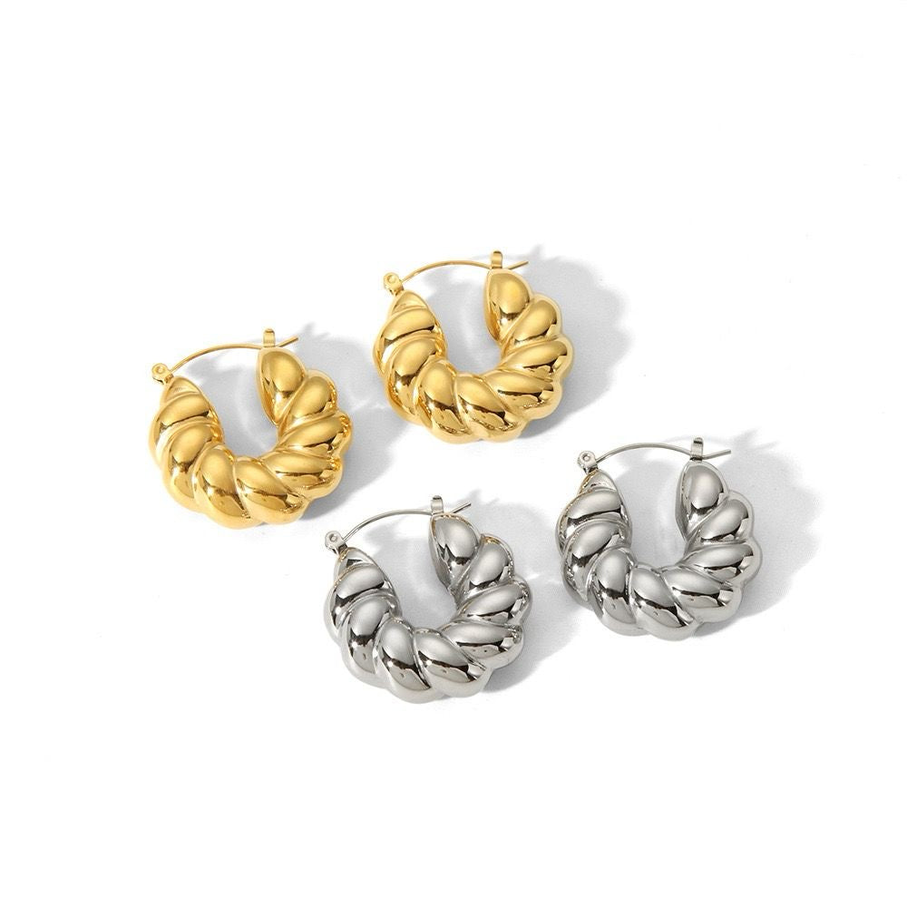 Luxe Twisted Hoop Earrings