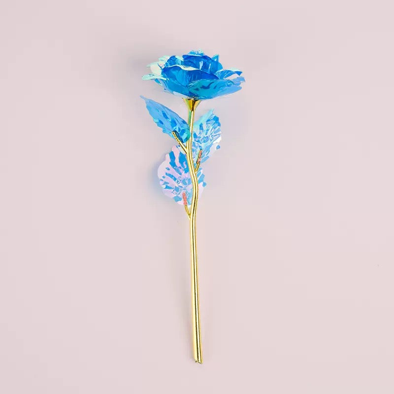 10 PCs Galaxy Rose Gold Foil Artificial Roses – Crystal Flower Gifts for Weddings, Engagements, Mother’s Day, Valentine’s Day & Special Occasions – No Battery Needed, High-Quality Plastic Flowers