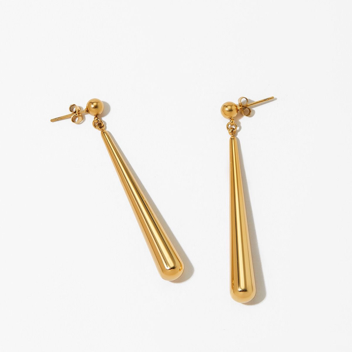 Long Teardrop Stud Earrings