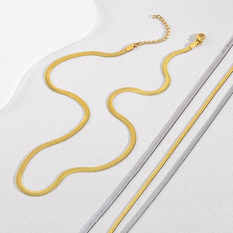 Flat Snake Chain Necklace