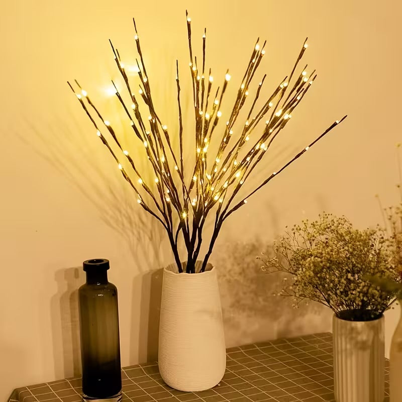 2-Piece Birch Twig LED Lights Set – Battery-Powered, 40 LEDs, Perfect for Home & Romantic Décor