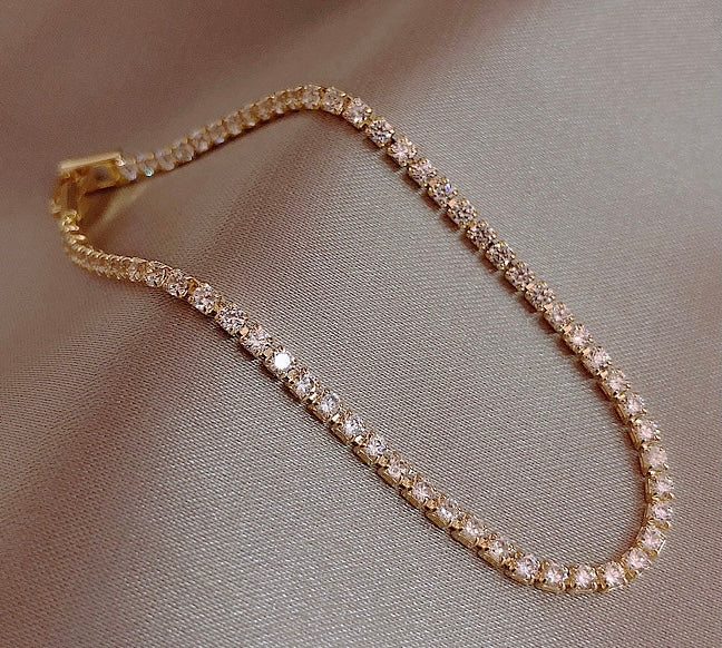 Gold Cubic Zirconia Tennis Bracelet