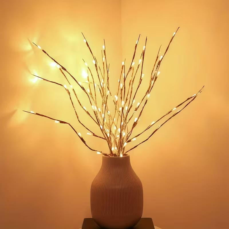 2-Piece Birch Twig LED Lights Set – Battery-Powered, 40 LEDs, Perfect for Home & Romantic Décor