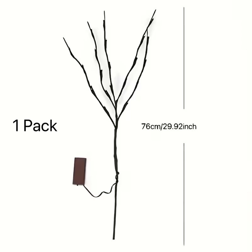 2-Piece Birch Twig LED Lights Set – Battery-Powered, 40 LEDs, Perfect for Home & Romantic Décor