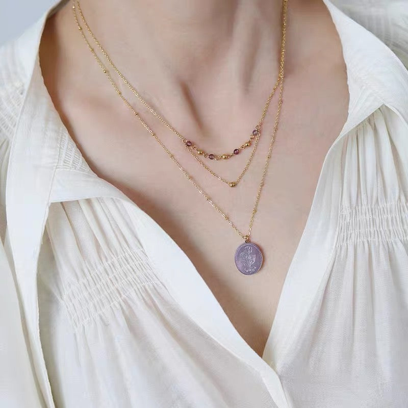 Vintage Tulip Shell Cameo Necklace