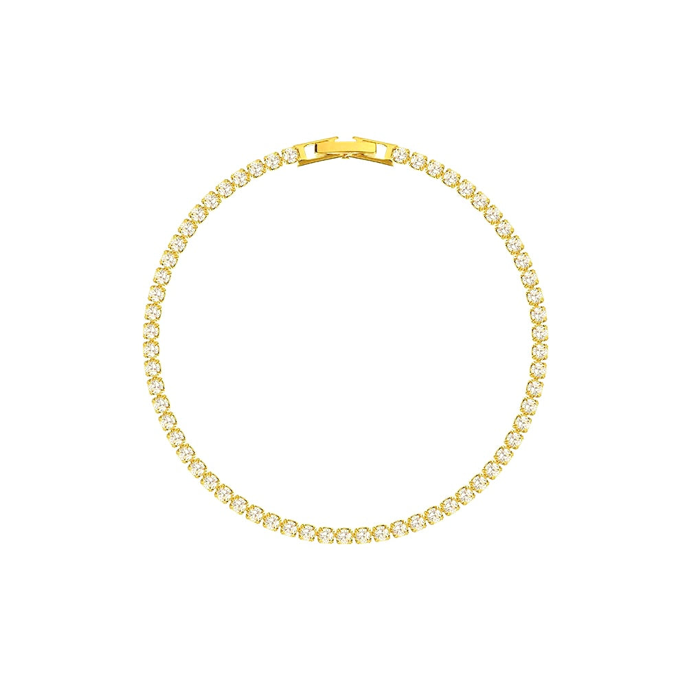 Gold Cubic Zirconia Tennis Bracelet