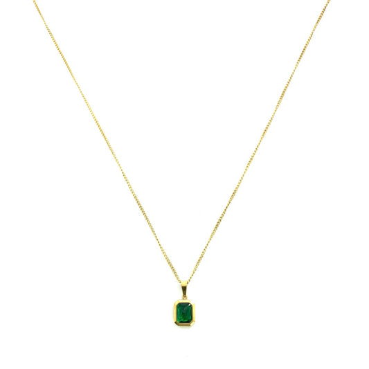 Green Stone Pendant Necklace