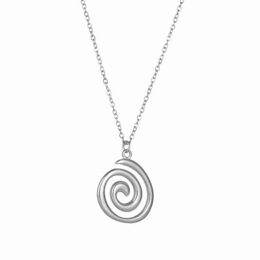 Abstract Spiral Swirl Pendant Necklace
