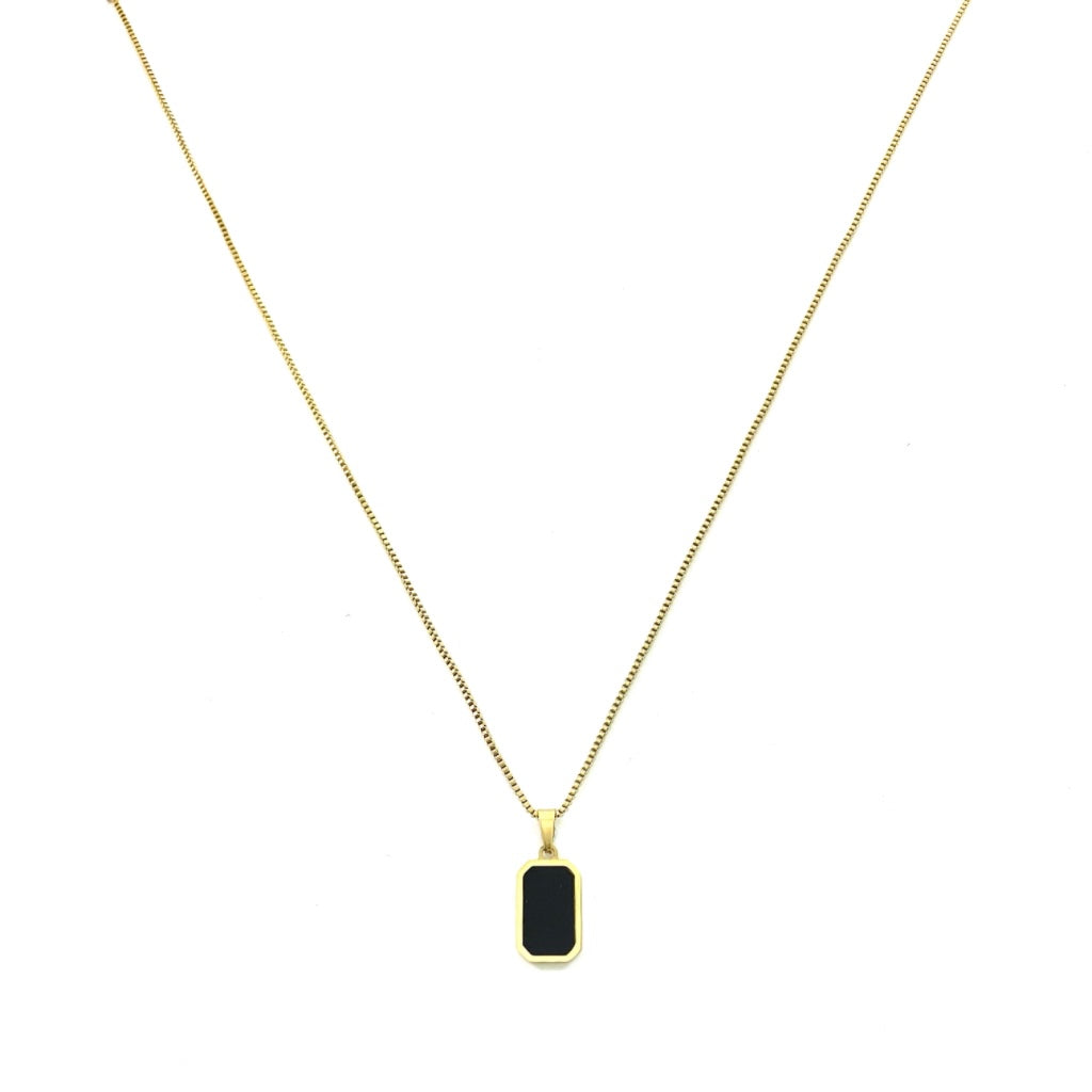 Rectangular Onyx Gemstone Necklace