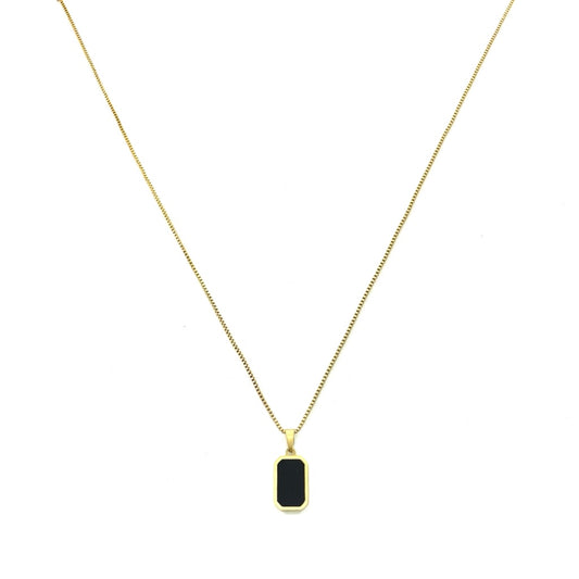 Rectangular Onyx Gemstone Necklace