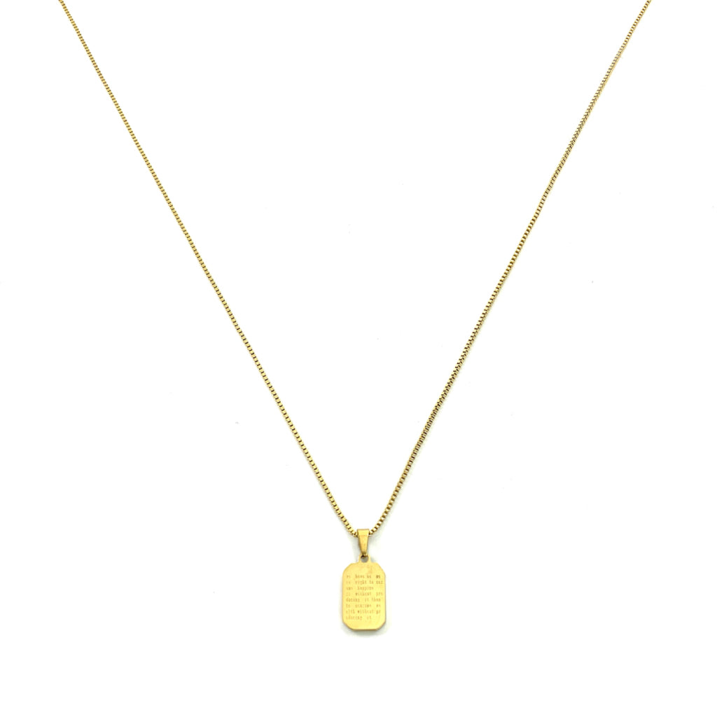Rectangular Onyx Gemstone Necklace