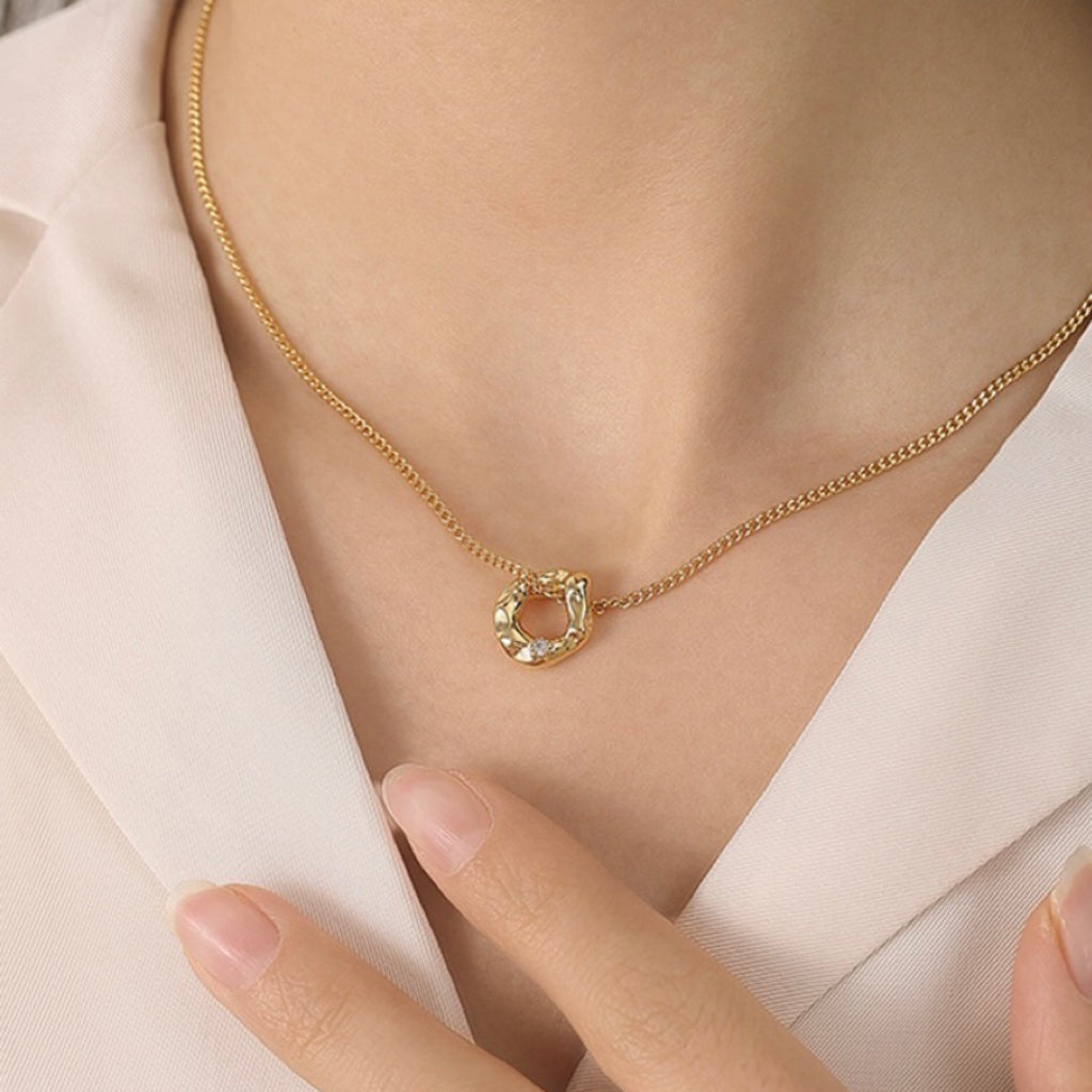 Molten Doughnut Pendant Necklace