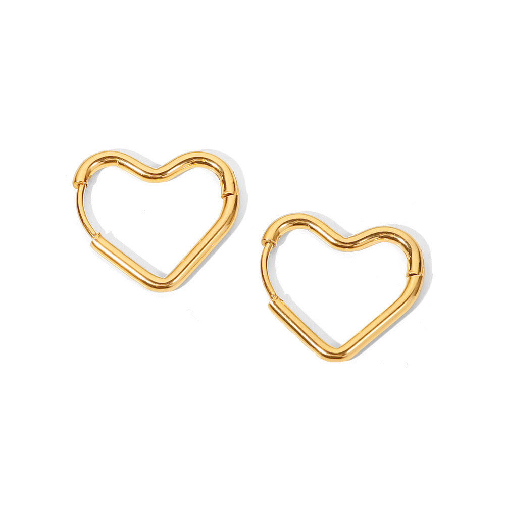 Asymmetrical Heart Hoop Earrings