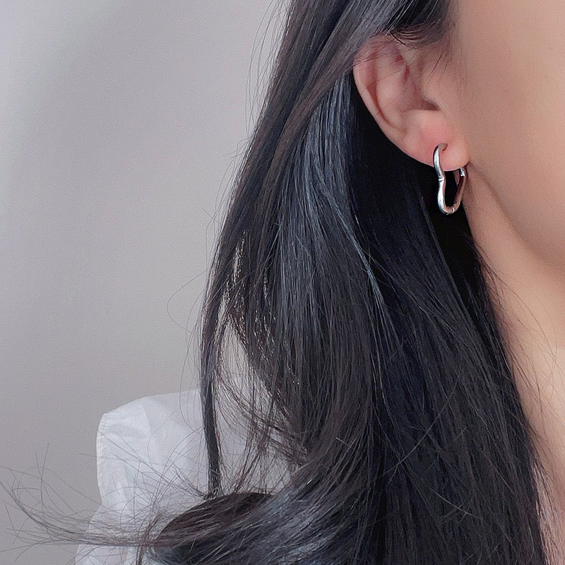 Asymmetrical Heart Hoop Earrings