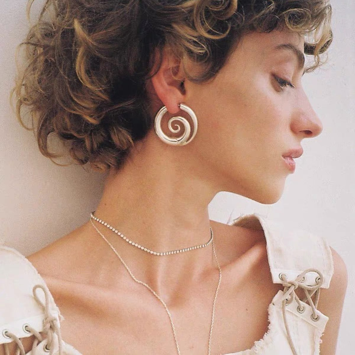 Chunky Spiral Hoop Earrings