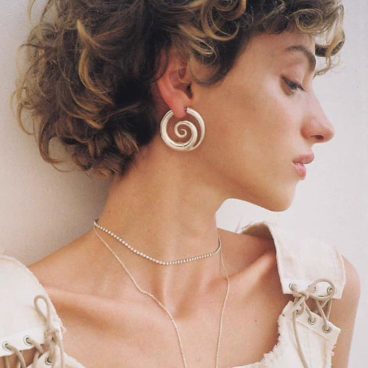 Chunky Spiral Hoop Earrings