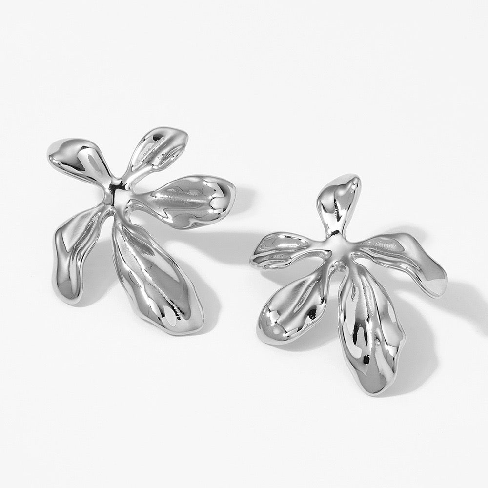 Abstract Flower Stud Earrings