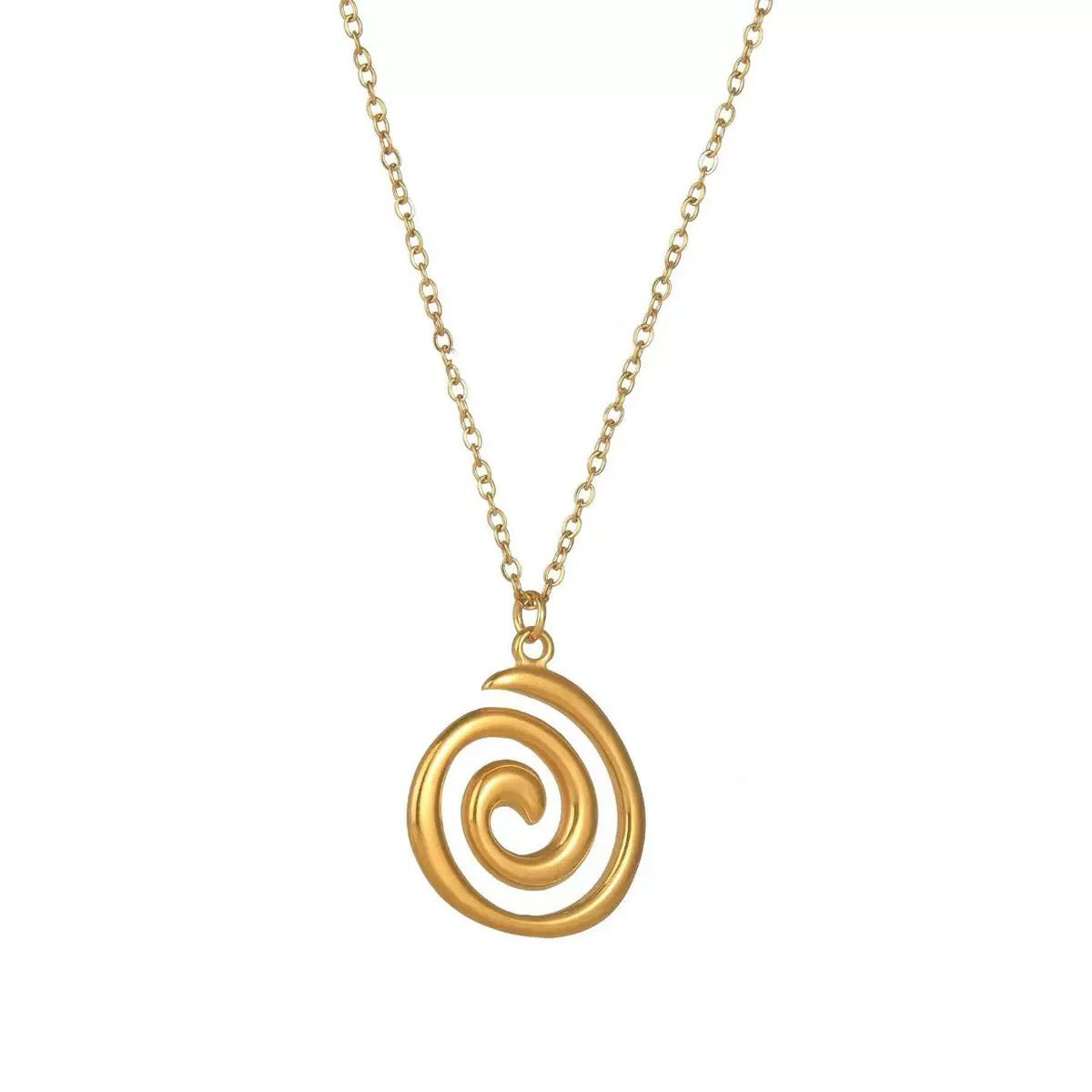 Abstract Spiral Swirl Pendant Necklace