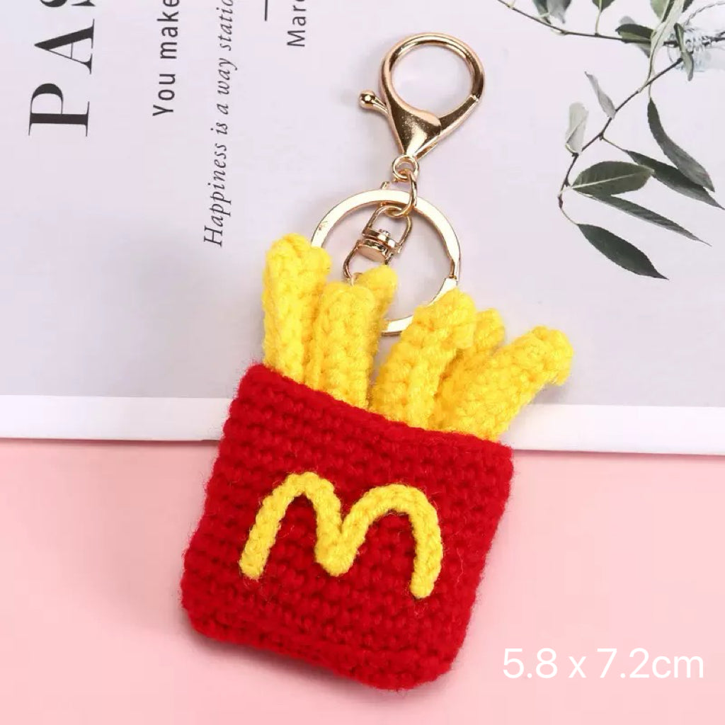 Handmade Crochet Food Keychain