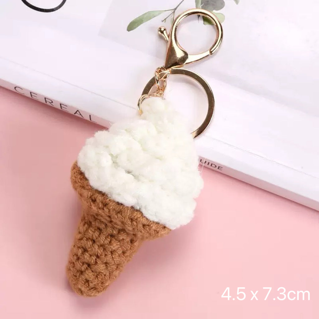 Handmade Crochet Food Keychain