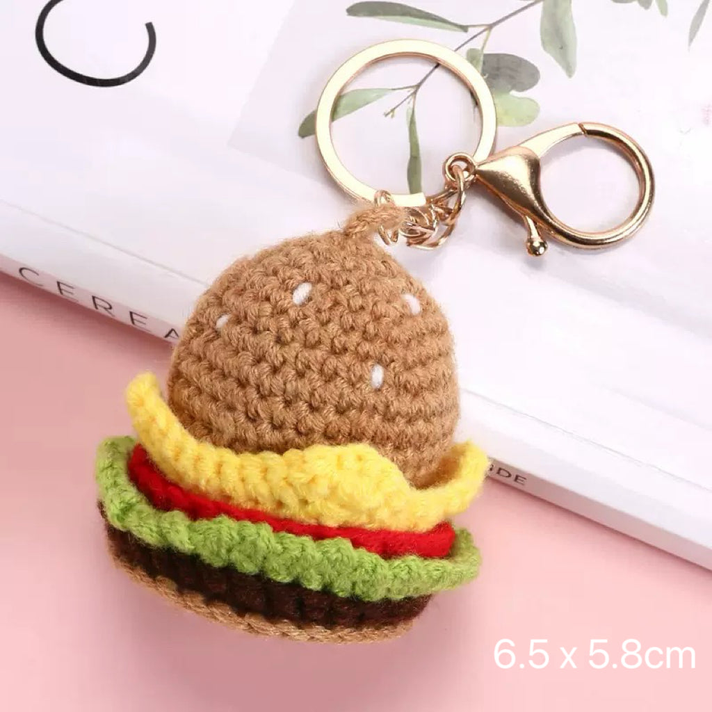 Handmade Crochet Food Keychain