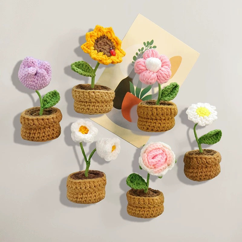 Handmade Crochet Potted Artificial Flower