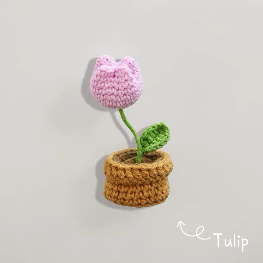Handmade Crochet Potted Artificial Flower