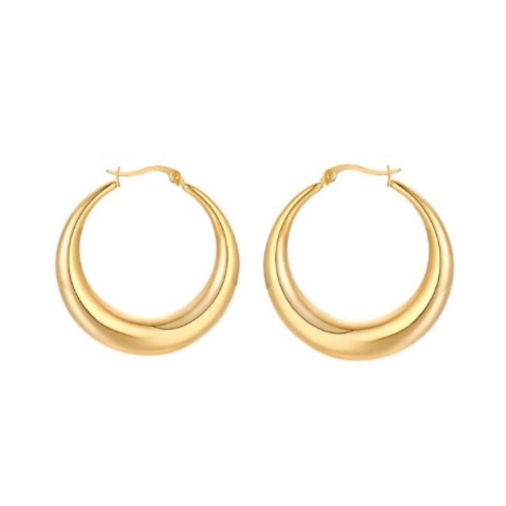 Moon Hoop Earrings