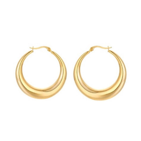 Moon Hoop Earrings